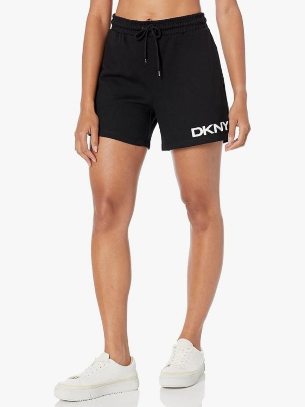 DKNY SPORT ATHLETIC SHORTS COTTON BLEND BLACK WHITE SIZE XL